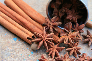 star anise and cinnamon