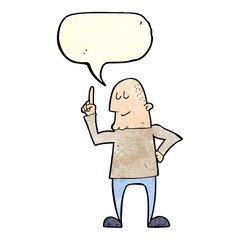 Obraz premium cartoon man pointing finger with speech bubble