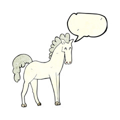 cartoon horse with speech bubble
