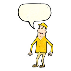 cartoon shocked man with speech bubble