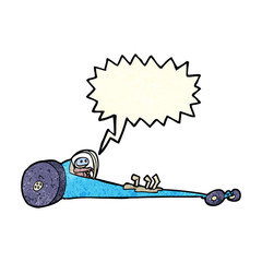 cartoon drag racer with speech bubble