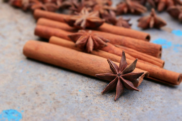 star anise and cinnamon