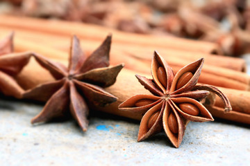 star anise and cinnamon