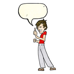 cartoon angry man arguing with speech bubble