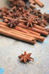 star anise and cinnamon
