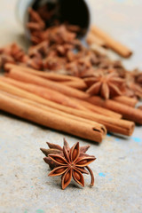 star anise and cinnamon