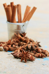 star anise and cinnamon