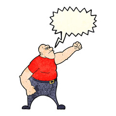 cartoon angry man with speech bubble