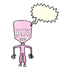 Obraz na płótnie Canvas funny cartoon robot with speech bubble