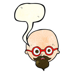 cartoon shocked man with beard with speech bubble