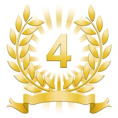 Lauriers 4 or sur fond blanc