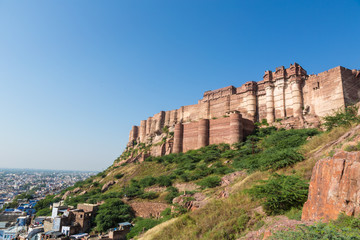 Mehrangarh Fort in Jodhpur, Rajasthan, India.