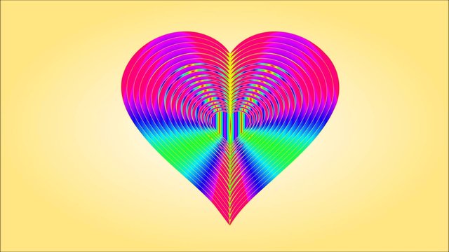 Animation of illustration seamless loop heart iridescent heart