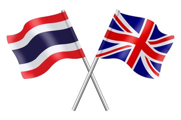 Flags: Thailand and United Kingdom