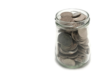 Saving money into bottle for cash in future investment