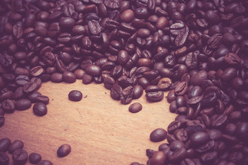 Coffee Beans with filter effect retro vintage style