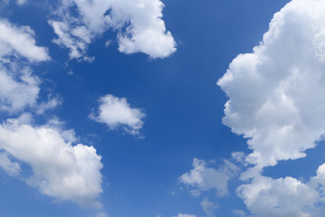 Blue sky with tiny clouds