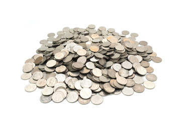 Coins isolated on white background