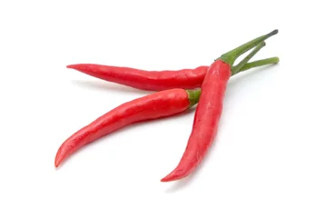 Fotobehang Red chili pepper isolated on a white background © Nattapol_Sritongcom