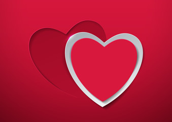 Valentines Day. Heart Cut from Paper