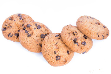 cookies on white background.