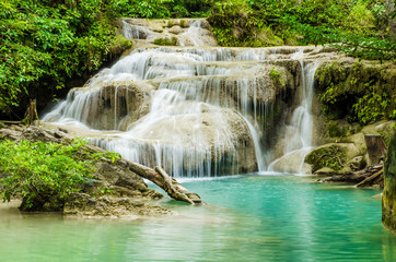 Fototapeta na wymiar Erawan waterfall