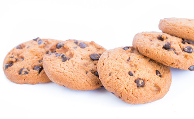 cookies on white background.