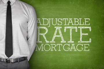 Adjustable rate mortgage text on blackboard - obrazy, fototapety, plakaty