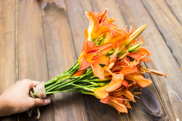 bouquet of wild orange lily