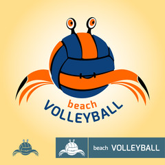 Abstract crab - illustration for beach volleyball tournament, match, team