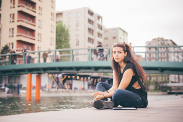 Young beautiful reddish brown hair girl