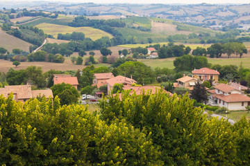 Fototapeta na wymiar Paesaggio rurale di campagna nelle Marche