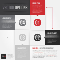 Vector layout with 4 numbered options. EPS10.