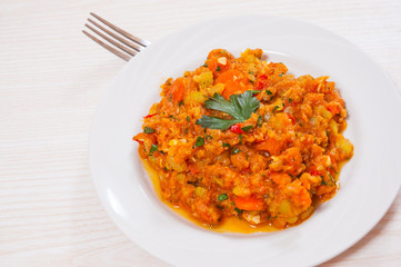 Fish with mixed vegetables