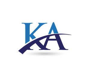 KA Logo Letter Swoosh - obrazy, fototapety, plakaty
