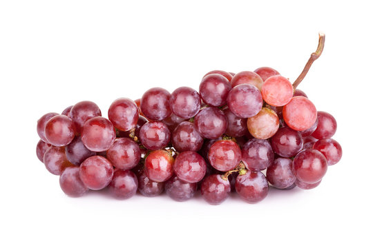 fresh red grape isolated on white background