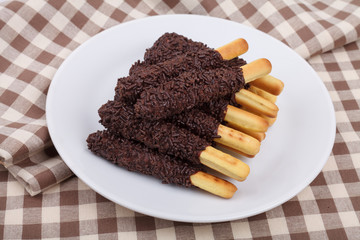 snack food biscuit stick chocolate coated