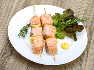 Salmon skewer