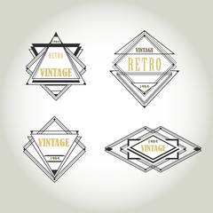 Set of artdeco  Vintage Labels, Logo, Frames