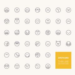Emoticons Outline Icons for web and mobile apps