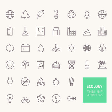 Ecology Outline Icons for web and mobile apps