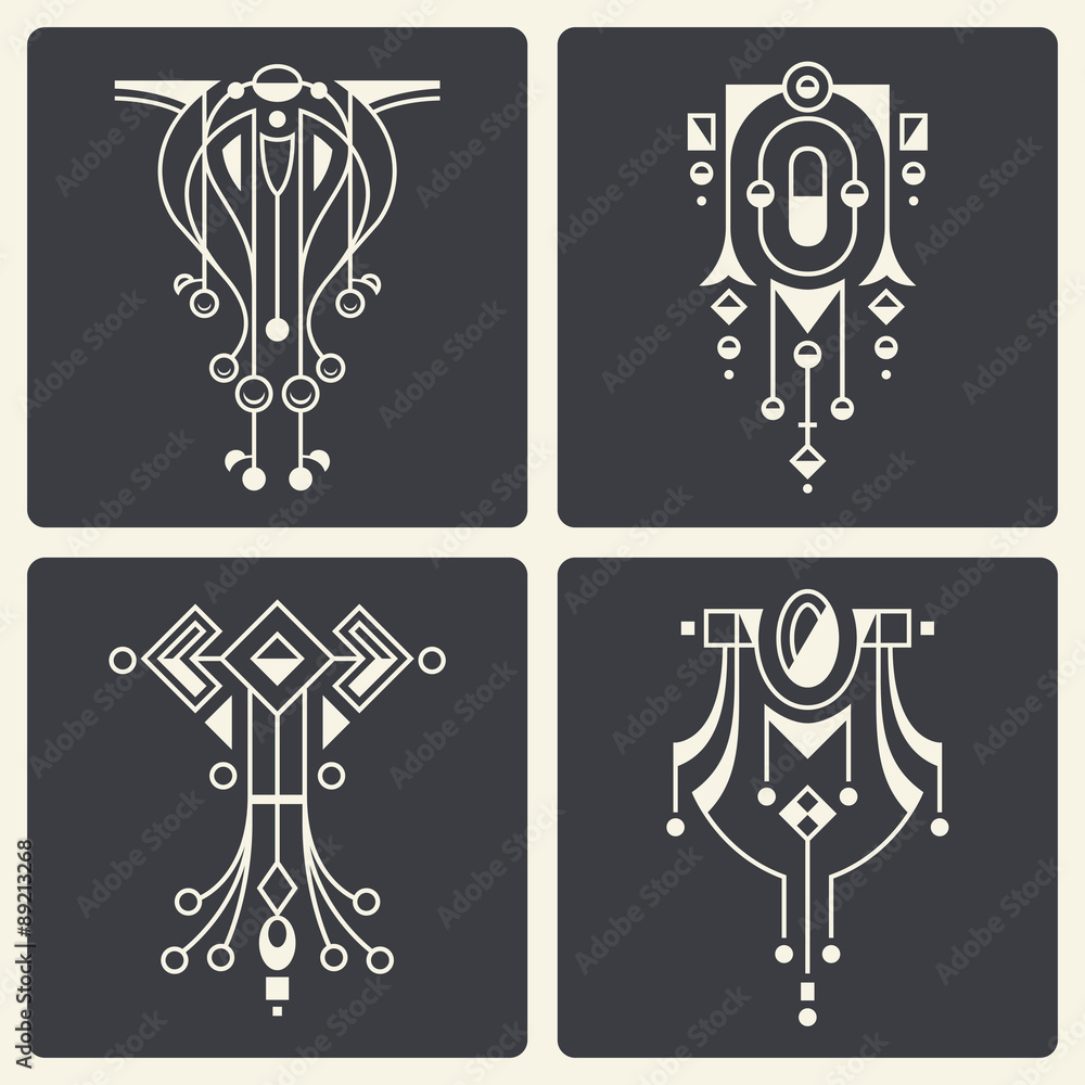 Wall mural vector abstract ornaments for design of printed and web products