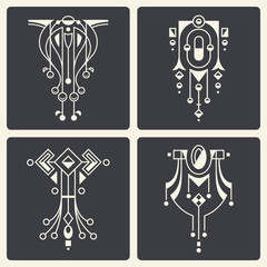 Vector abstract ornaments for design of printed and web products