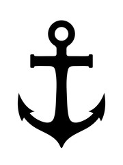 Anchor. Vector black silhouette.