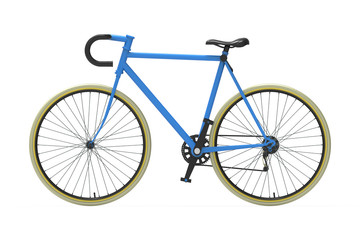 Fixed gear city bicycle Color mixing Isolated background