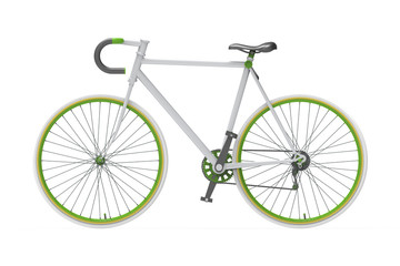 Fixed gear city bicycle Color mixing Isolated background