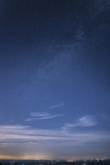 Fototapeta premium Milky Way galaxy image of night sky with clear stars
