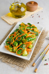 Cucumber salad with carrots