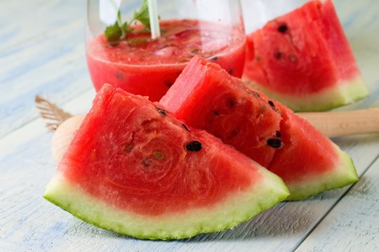 Two sweet portions of water melon