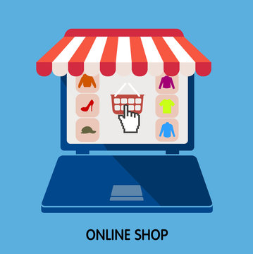 icon online shop. sale Internet. flat style